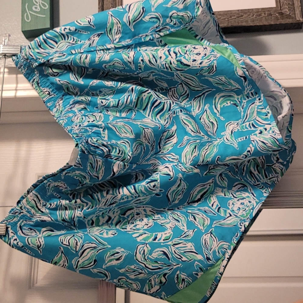 Lilly Pulitzer Ocean Trail Shorts in Turquoise Oasis "Outta Line"